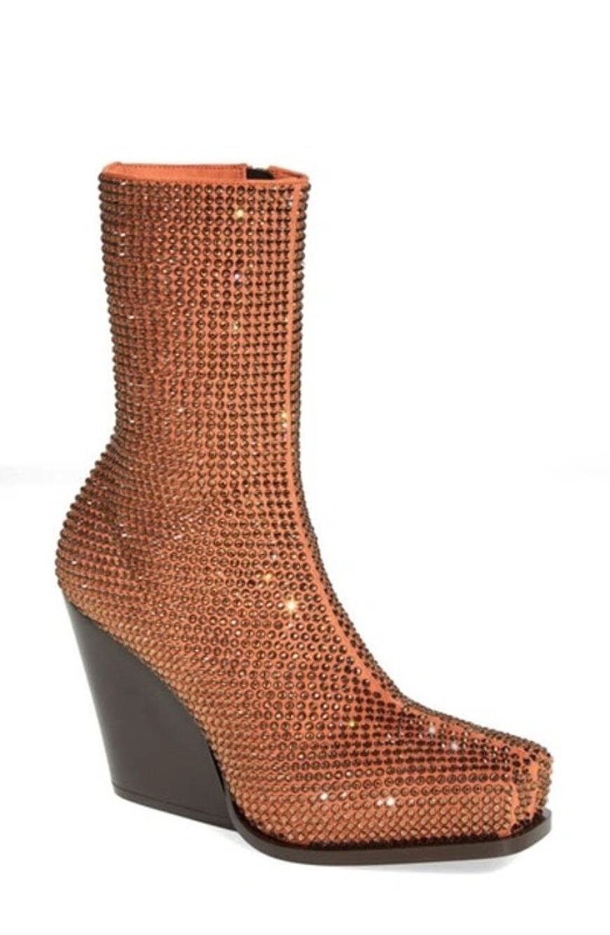 Stella McCartney Cowboy Crystal Embellished Booties Women's 8 Rust (s19)